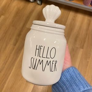 Rae Dunn Hello Summer Baby Canister Seashell Topper
